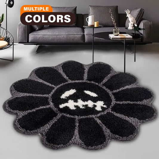 Aesthetic Sunflower & Cactus Tufted Rug – Decorative Anti-Slip Mat - Loovy # 