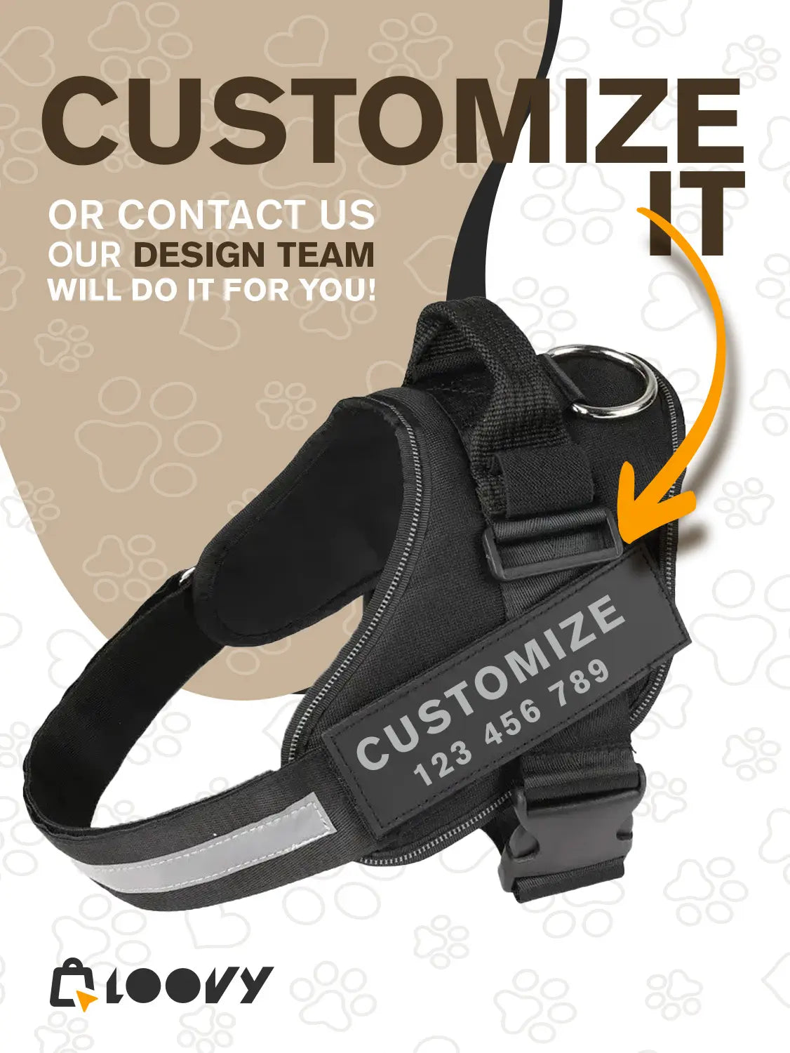 Custom Dog Harness with Name & Phone – No Pull, Reflective & Secure