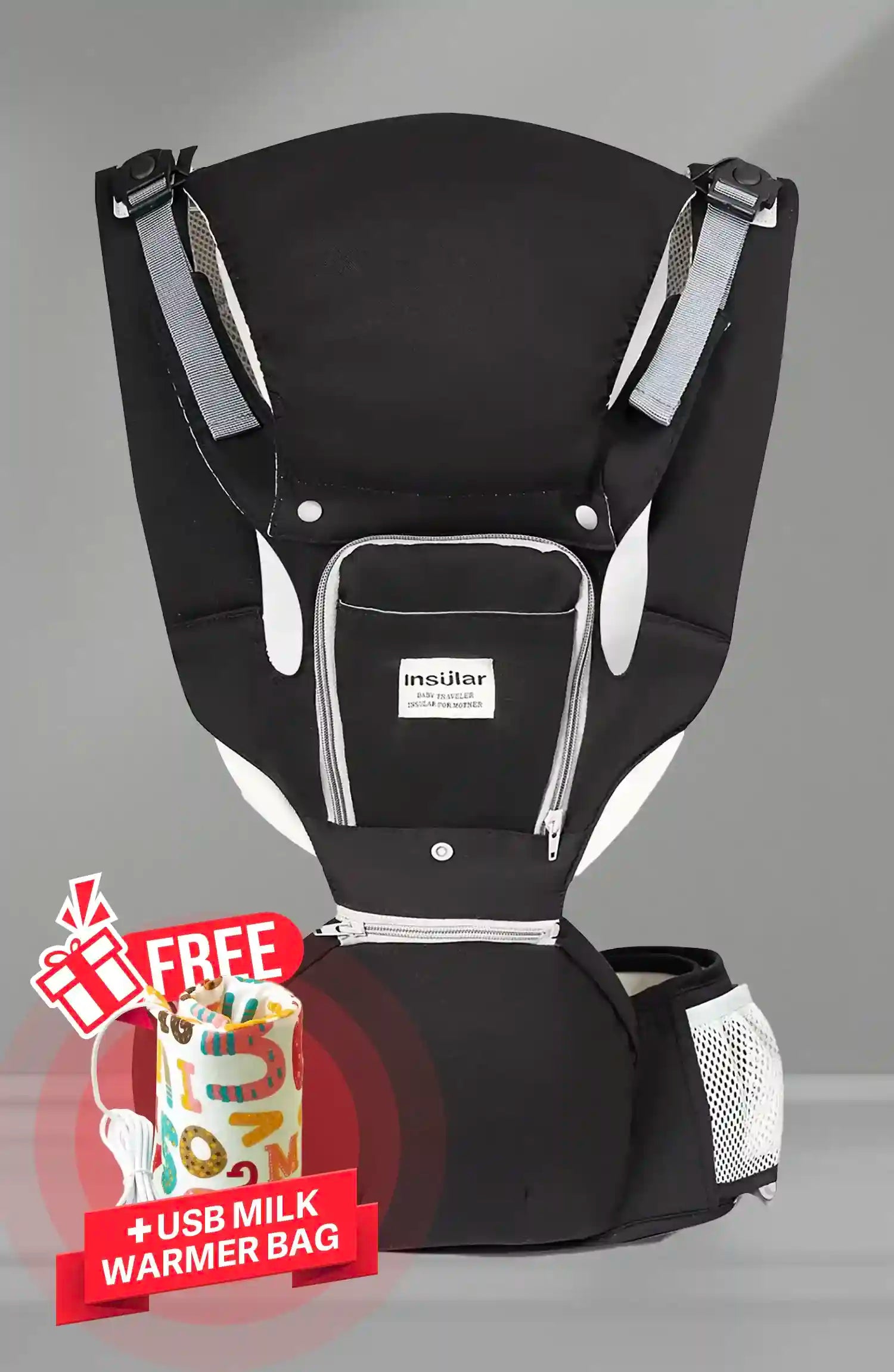 3-in-1 Baby Carrier – Multi-Functional Hip Seat with Front Hold, Breathable Waist Stool for Infants 0-2 Years, Portable and Ergonomic Design - Loovy # 