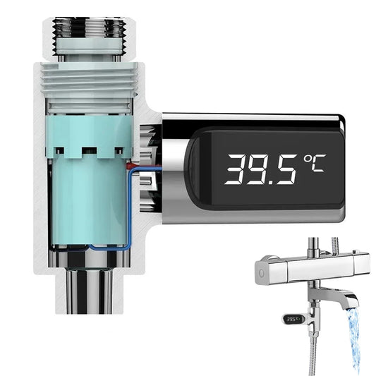 LED Display Water Shower Thermometer – Self-Powered Smart Monitoring for Shower Temperature - Loovy # 