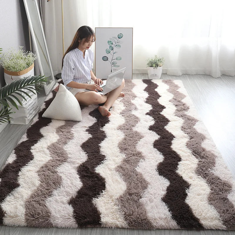 Fluffy Non-Slip Carpet – Modern Bedroom & Living Room Rug for Home Décor - Loovy # 