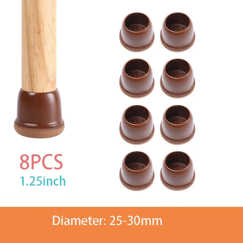 Chair Leg Caps - Thick Silicone & Felt Floor Protectors - Loovy # 