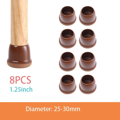 Chair Leg Caps - Thick Silicone & Felt Floor Protectors - Loovy # 