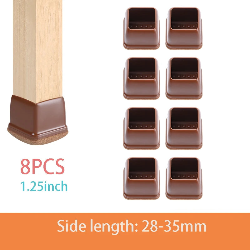 Chair Leg Caps - Thick Silicone & Felt Floor Protectors - Loovy # 
