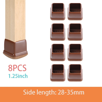 Chair Leg Caps - Thick Silicone & Felt Floor Protectors - Loovy # 