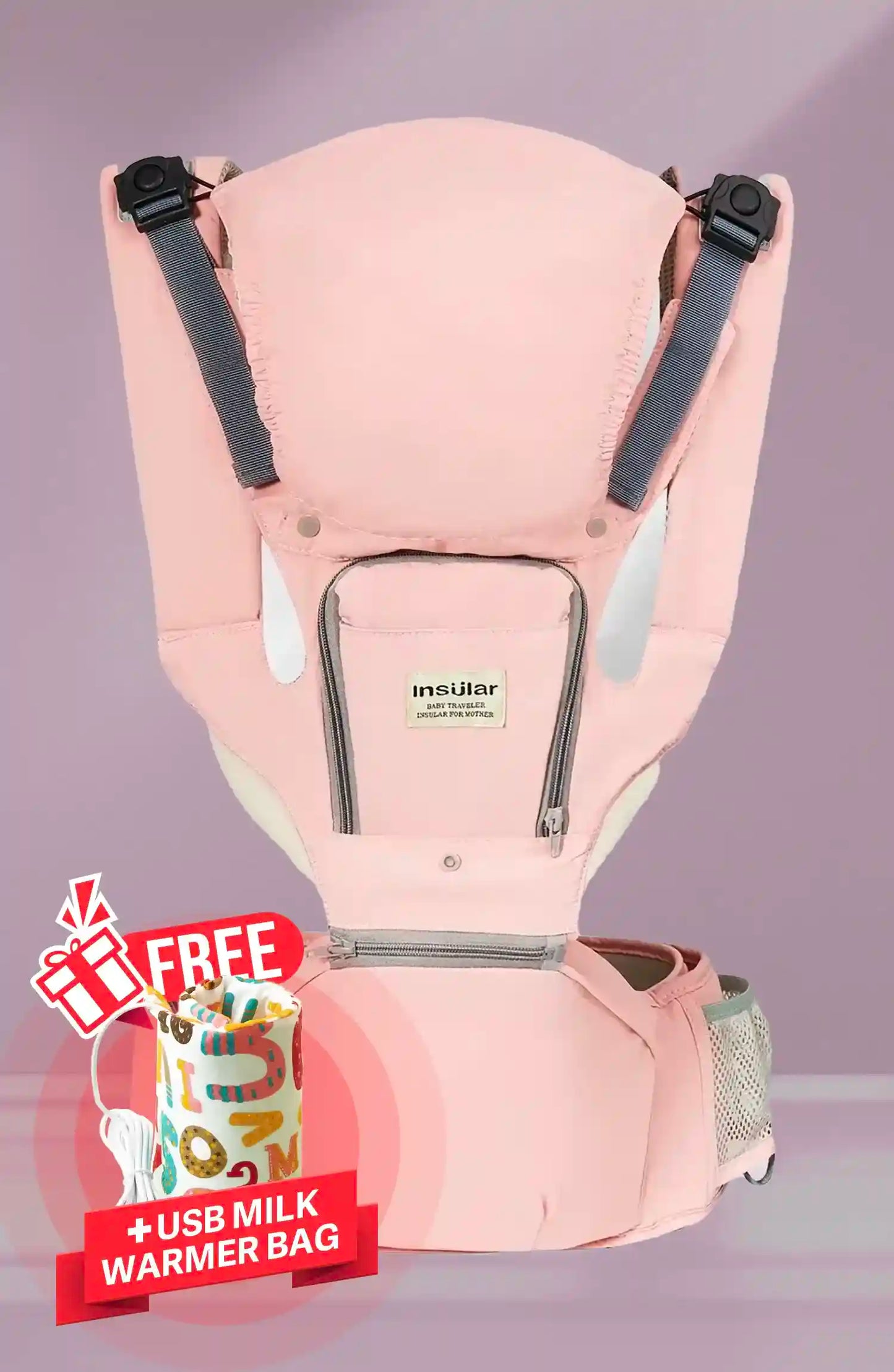 3-in-1 Baby Carrier – Multi-Functional Hip Seat with Front Hold, Breathable Waist Stool for Infants 0-2 Years, Portable and Ergonomic Design - Loovy # 
