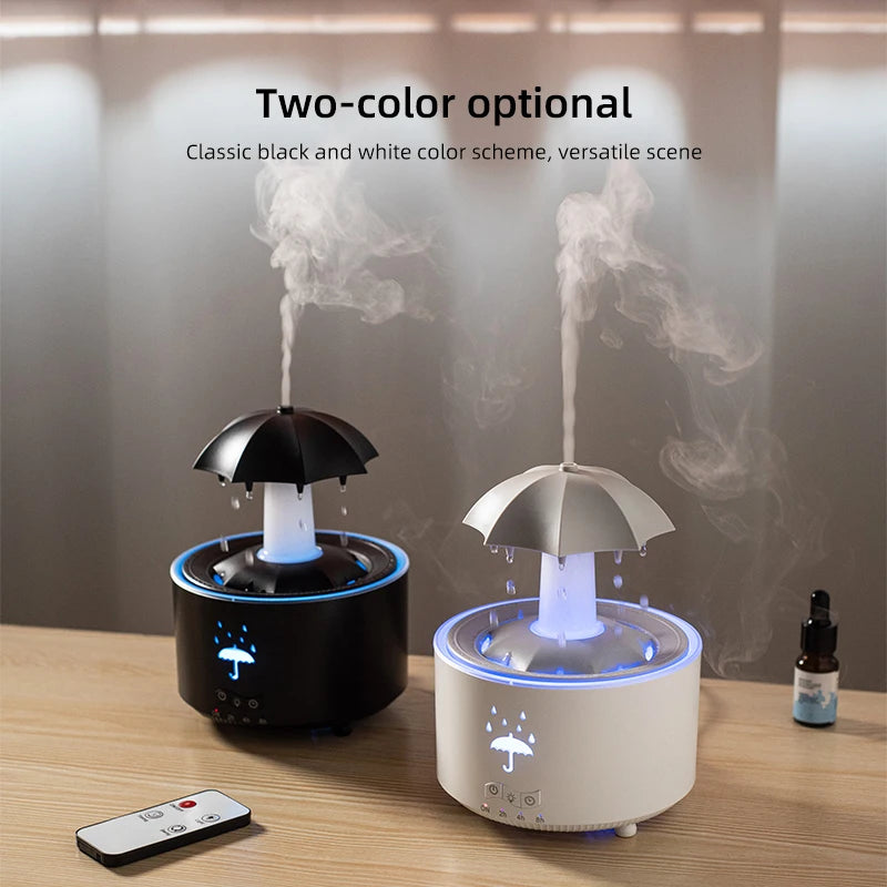 Raindrop Ultrasonic Aromatherapy Humidifier | Rotating Water Drop Aroma Diffuser with Remote Control - Loovy # 