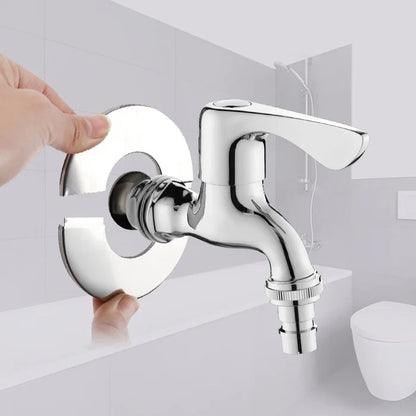 Decorative Stainless Steel Faucet Cover – Self-Adhesive Water Pipe Wall Hole Covers for Bathroom & Kitchen - Loovy # 