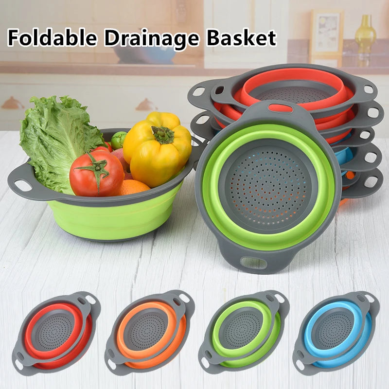 Foldable Silicone Colander - Space-Saving Multifunctional Drainer for Kitchen - Loovy # 