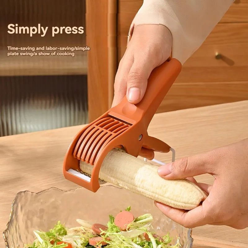 Portable Stainless Steel Salad Cutter - Chops Fruits & Vegetables Effortlessly - Loovy # 
