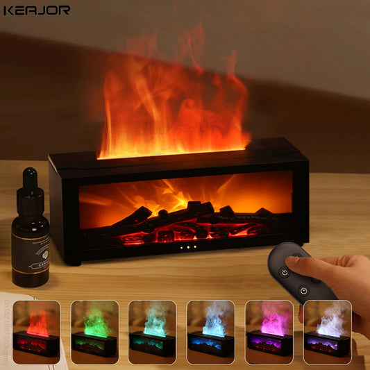 Flame Aroma Humidifier with Essential Oil Diffuser & Remote Control - Loovy # 