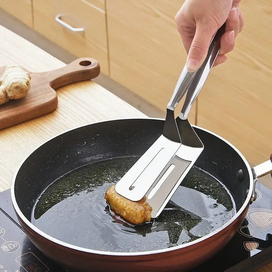 Multifunctional Stainless Steel Frying Shovel & Clip - BBQ, Grilling & Kitchen Tool - Loovy # 
