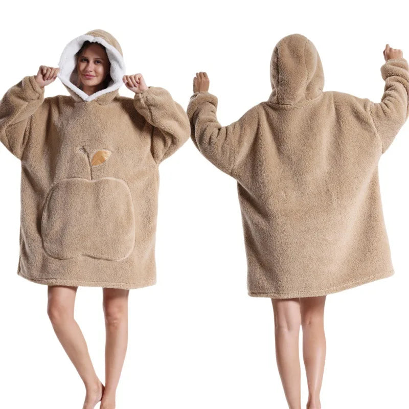2025 Super Long Flannel Blanket Hoodie - Oversized Winter Pullover Fleece Sweatshirt for Women, Men & Kids - Loovy # 