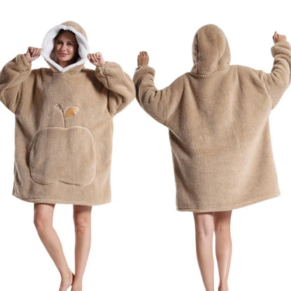2025 Super Long Flannel Blanket Hoodie - Oversized Winter Pullover Fleece Sweatshirt for Women, Men & Kids - Loovy # 