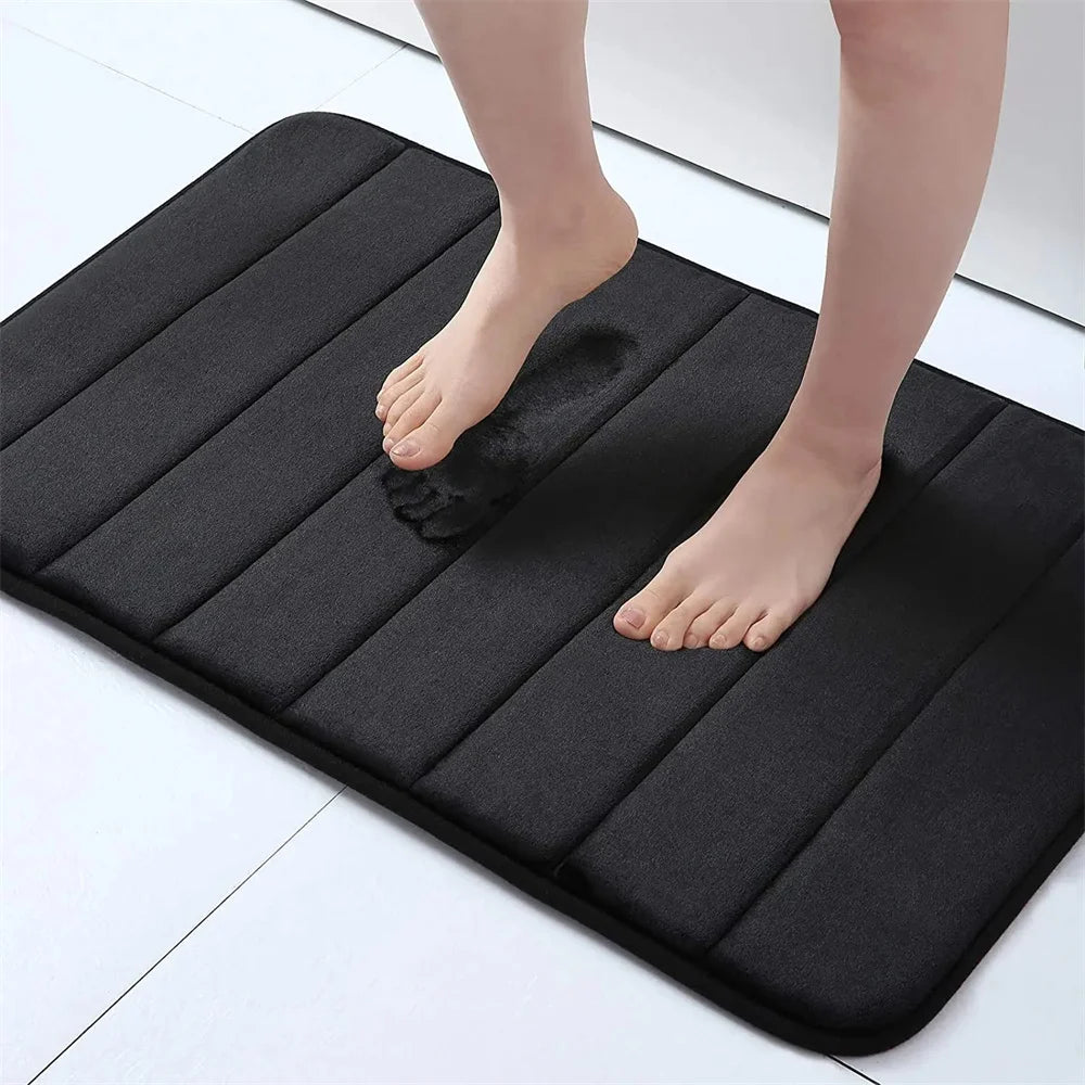 Memory Foam Bath Mat – Super Absorbent, Non-Slip Bathroom Rug, Bathrooms, restrooms, kitchens & doorways - Loovy # 