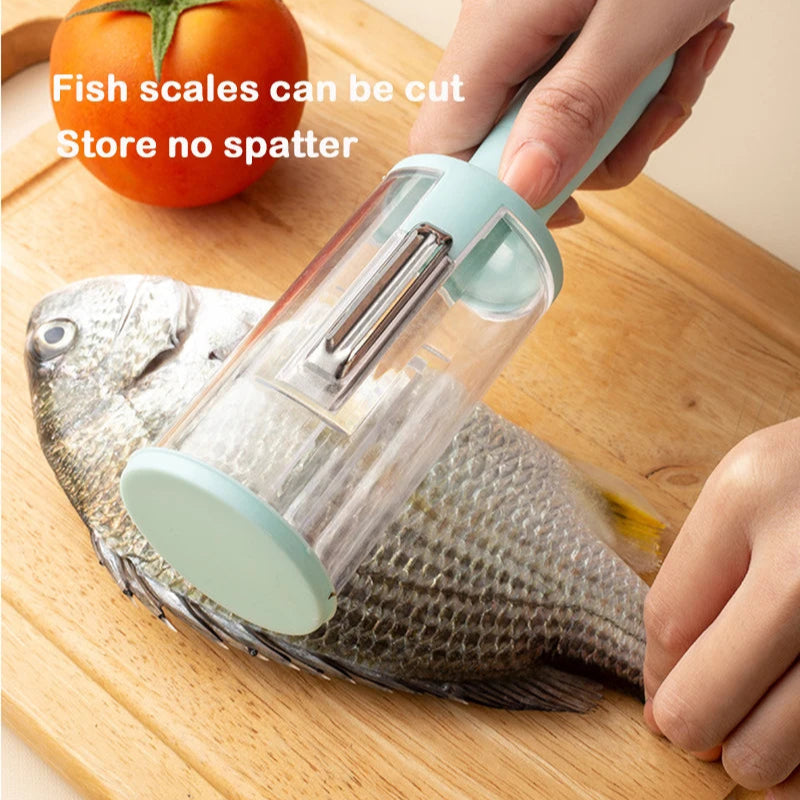 Multifunctional Peeler with Storage - Fish Scale Remover & Fruit/Vegetable Peeler - Loovy # 