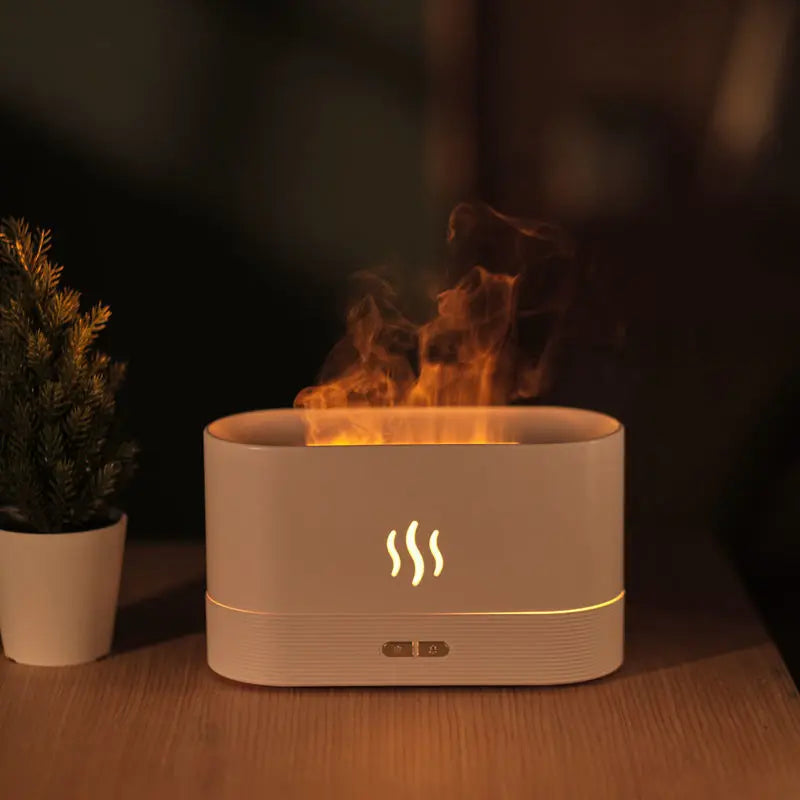Ultrasonic Aroma Diffuser – Cool Mist Maker with LED Flame Lamp - Loovy # 