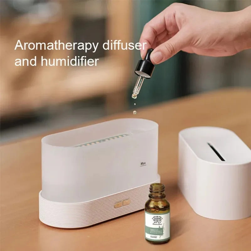 Ultrasonic Aroma Diffuser – Cool Mist Maker with LED Flame Lamp - Loovy # 