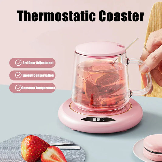 Thermostatic Heating Coaster - Keeps Drinks Warm with 3-Speed Control - Loovy # 