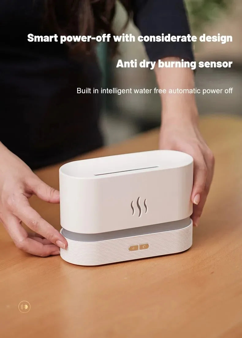 Ultrasonic Aroma Diffuser – Cool Mist Maker with LED Flame Lamp - Loovy # 