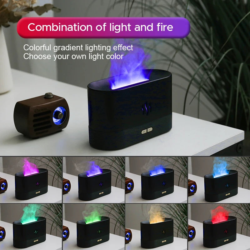 Ultrasonic Aroma Diffuser – Cool Mist Maker with LED Flame Lamp - Loovy # 