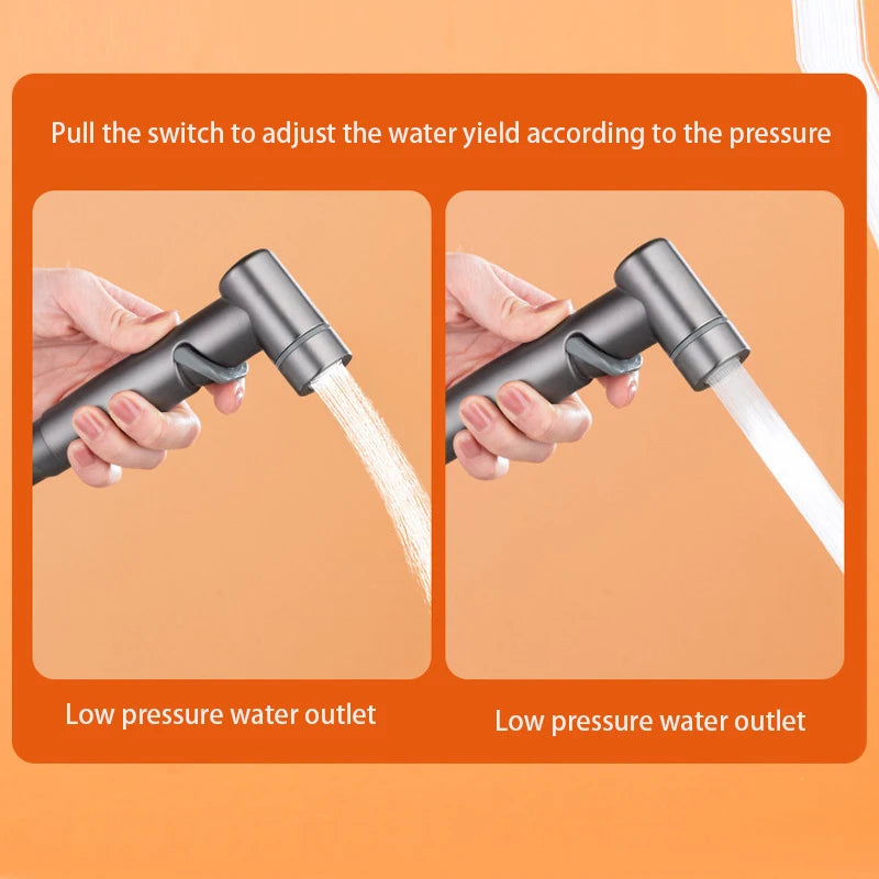 Zinc Alloy Wall-Mount Toilet Bidet Sprayer Set with Dual Outlet - Loovy # 