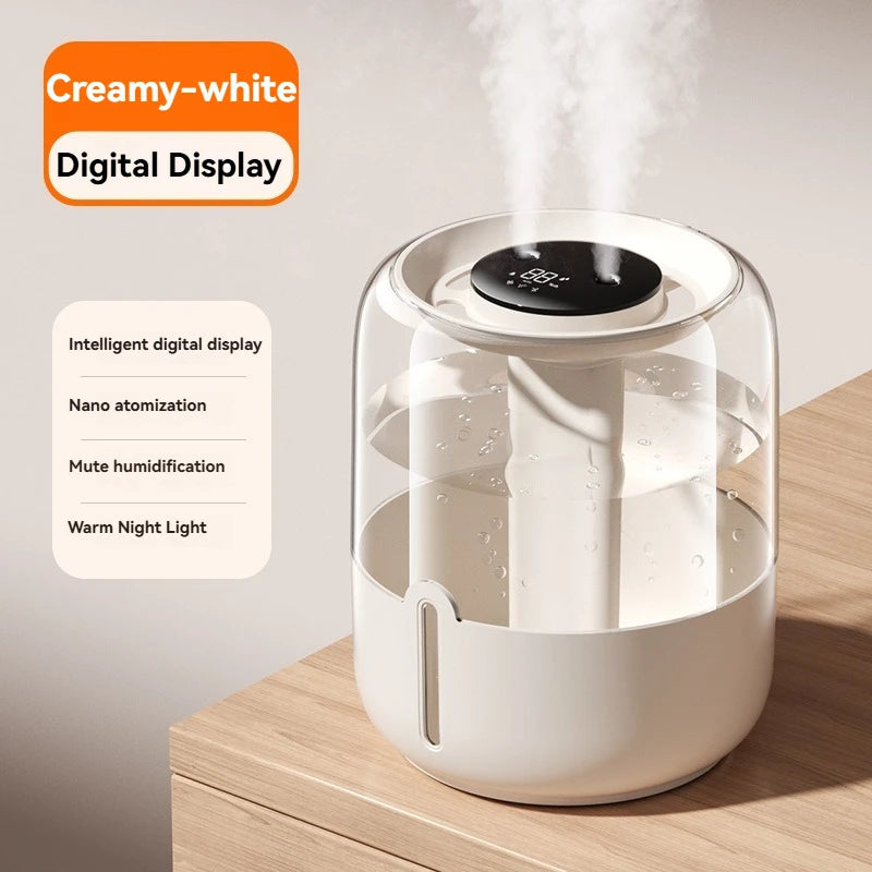USB-Powered 6.8L Quiet Dual Spray Humidifier with Night Light - Loovy # 