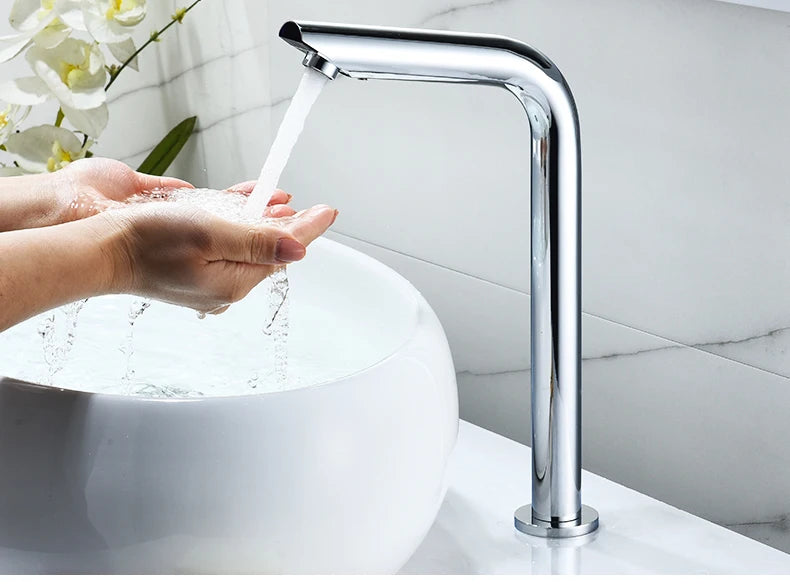 Sensor Basin Faucet – Chrome Deck-Mounted Automatic Water Mixer Tap - Loovy # 