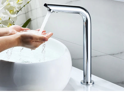 Sensor Basin Faucet – Chrome Deck-Mounted Automatic Water Mixer Tap - Loovy # 