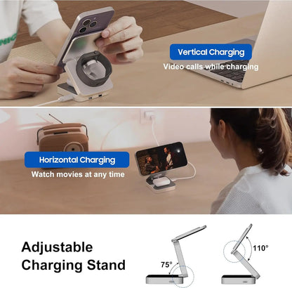 30W 3-in-1 Magnetic Wireless Charging Dock Station for-iPhone, AirPods, and Apple Watch - Loovy # 