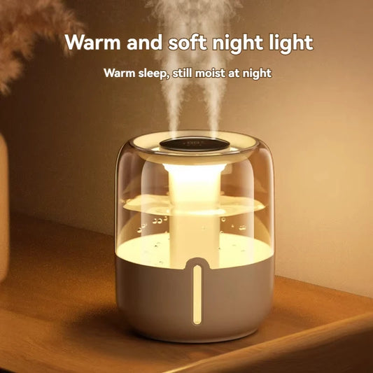 USB-Powered 6.8L Quiet Dual Spray Humidifier with Night Light - Loovy # 