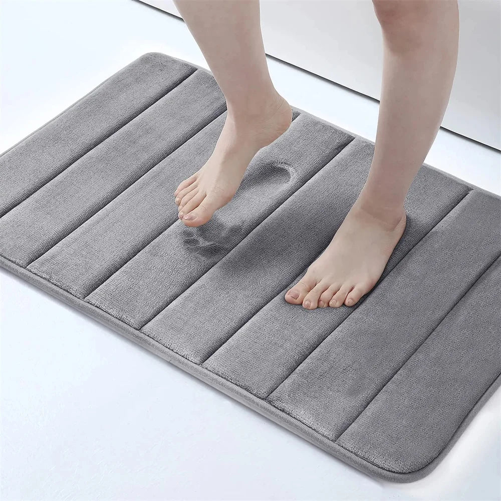 Memory Foam Bath Mat – Super Absorbent, Non-Slip Bathroom Rug, Bathrooms, restrooms, kitchens & doorways - Loovy # 