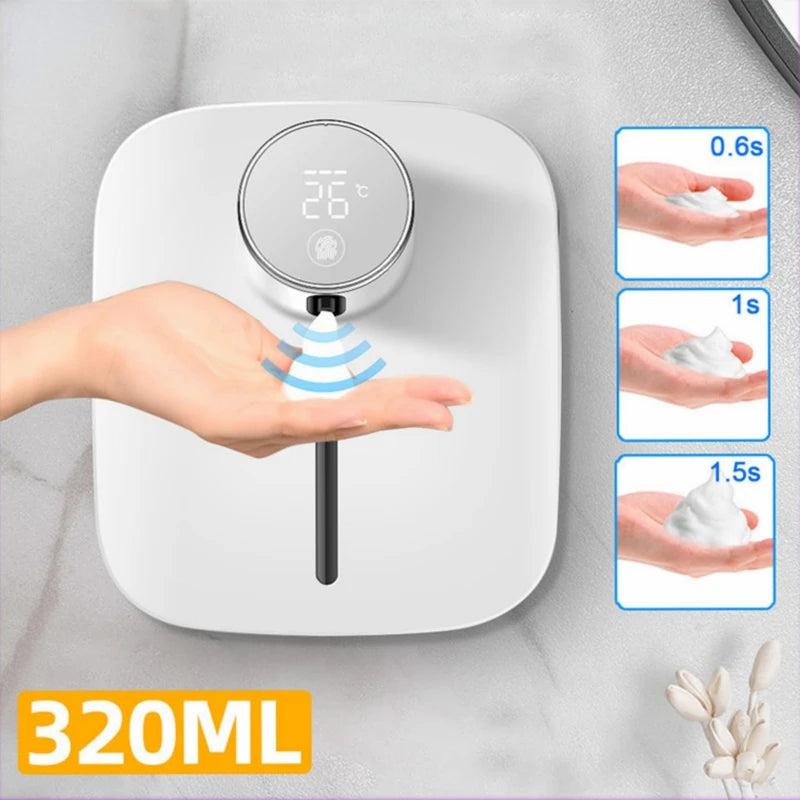 Wall-Mounted Automatic Soap Dispenser with LED Display and Infrared Sensor - Loovy # 