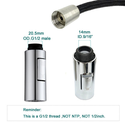 G1/2 Kitchen Faucet Pull-Out Sprayer - Replacement Nozzle for Easy Cleaning - Loovy # 