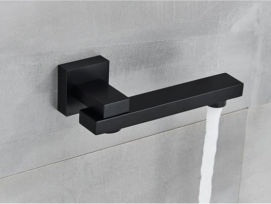 Wall-Mounted Brass Bathroom Spout – Chrome/Black Bronze Finish - Loovy # 