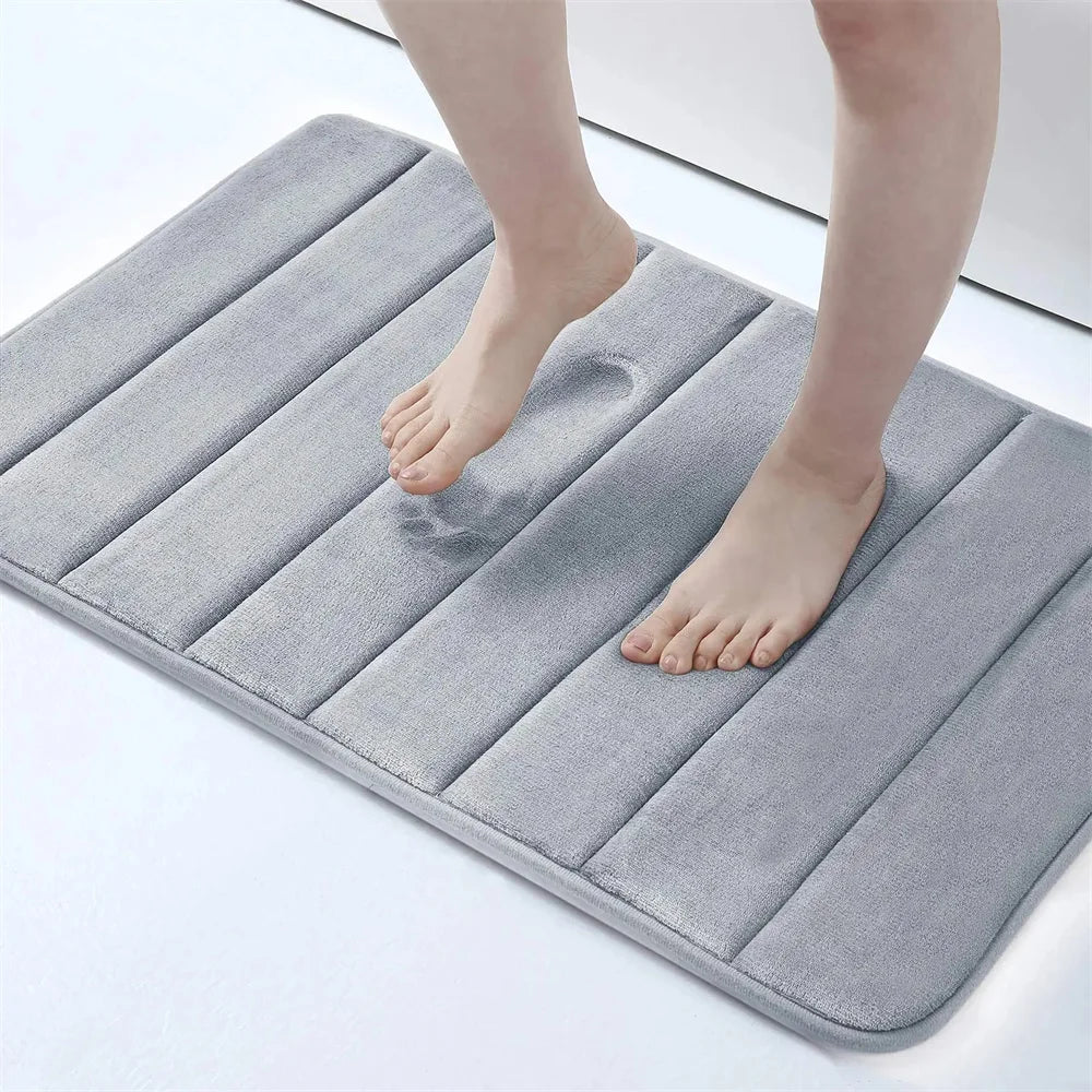 Memory Foam Bath Mat – Super Absorbent, Non-Slip Bathroom Rug, Bathrooms, restrooms, kitchens & doorways - Loovy # 