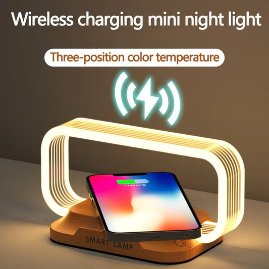 Quick Charge Wireless Charger with LED Night Lamp – Fast Charging Station for iPhone & Smartphones - Loovy # 