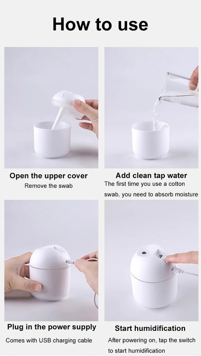 Portable USB Mini Humidifier with Aromatherapy Function – Compact, Quiet, and Efficient - Loovy # 