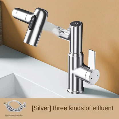 Digital Display LED Bathroom Basin Faucet – 360° Rotation, Hot & Cold Water Mixer - Loovy # 