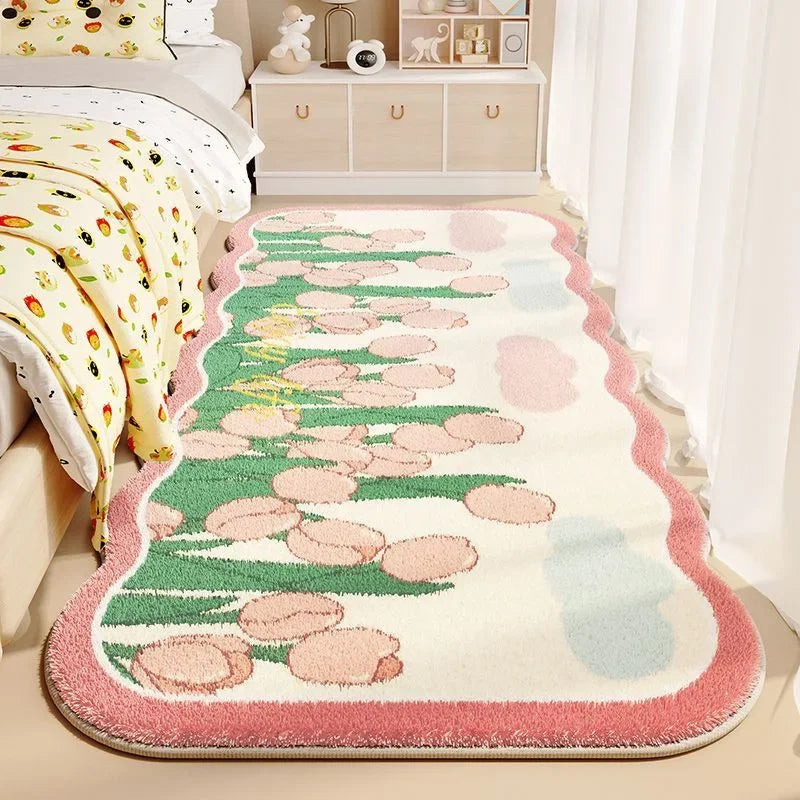 Flower Plush Area Rugs for Living Room Bedroom Non Slip Door Mat Ultra Soft Washable Rug Absorbent Bath Rug Floor Mat Carpet - Loovy # 