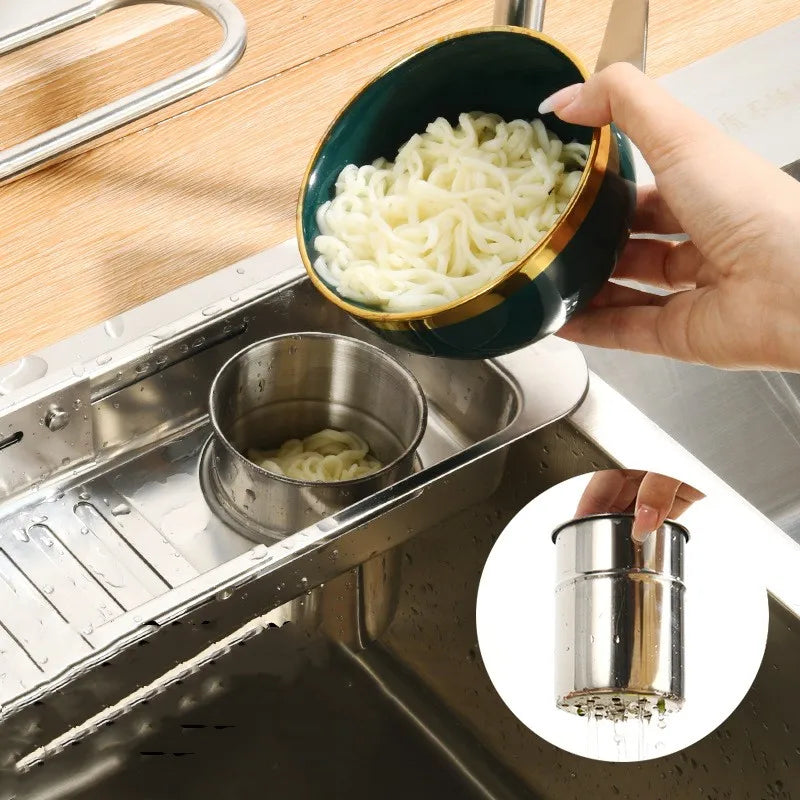 Telescopic Stainless Steel Sink Shelf - Adjustable Organizer for Sponges, Brushes & More - Loovy # 
