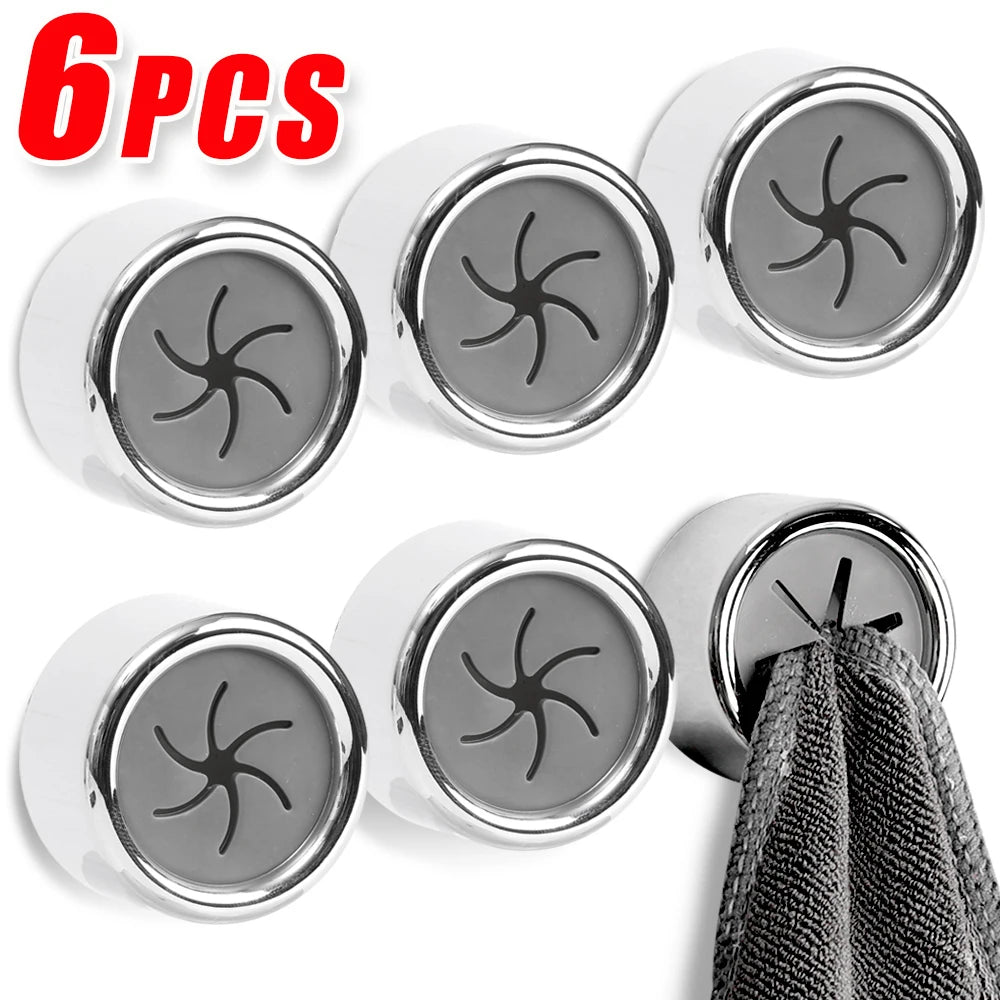 Self-Adhesive Towel Hooks - Wall Mounted for Bathroom & Kitchen - Loovy # 