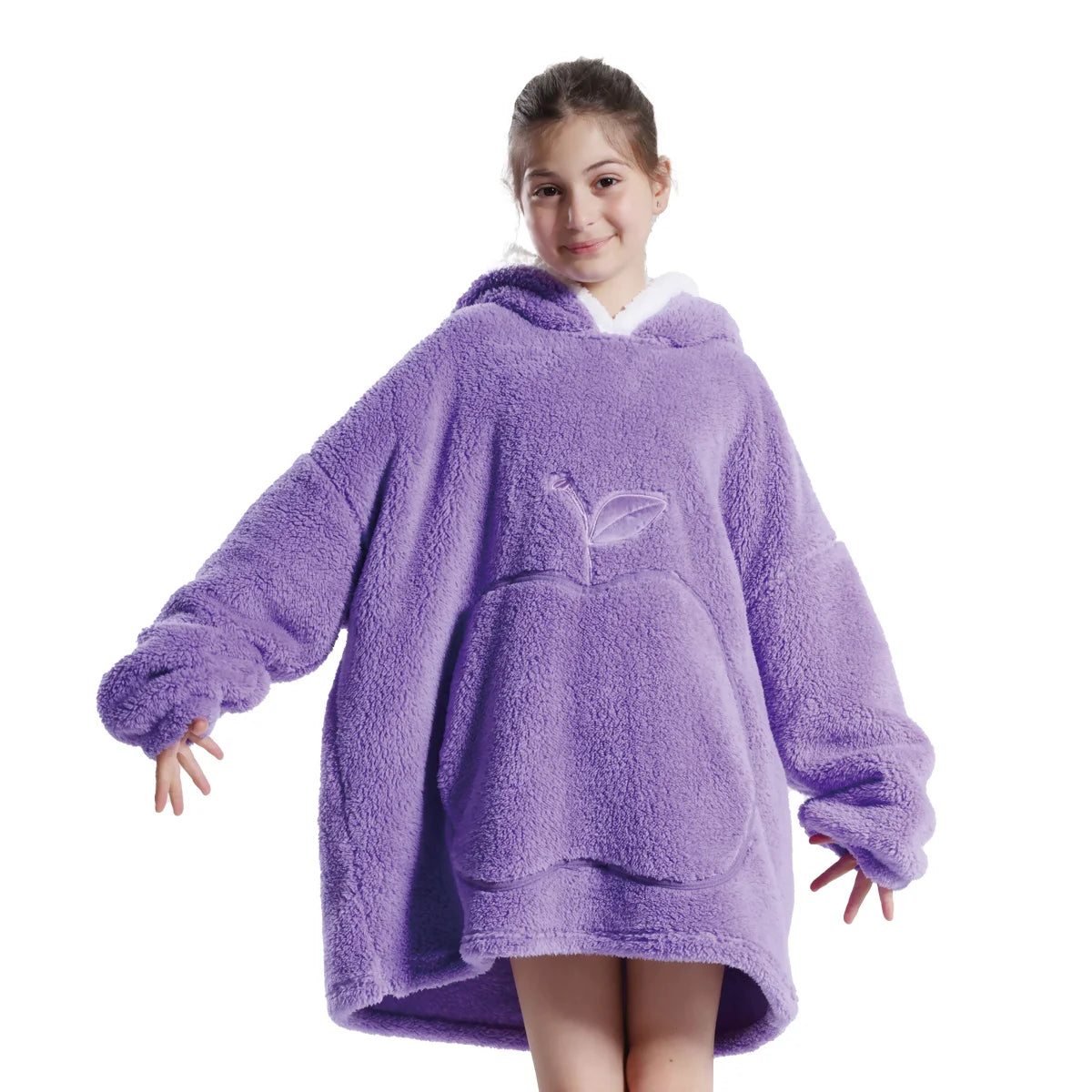 2025 Super Long Flannel Blanket Hoodie - Oversized Winter Pullover Fleece Sweatshirt for Women, Men & Kids - Loovy # 