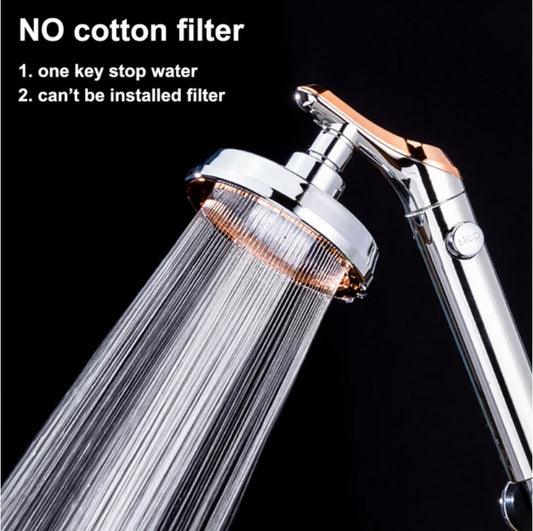 High-Pressure Shower Head with Stop Button & Filter - Water-Saving & Eco-Friendly - Loovy # 