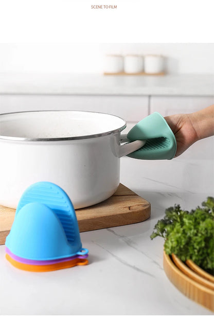 1PC Heat Resistant Silicone Oven Mitts with Clips - Non-Slip & Anti-Scalding for Safe Cooking - Loovy # 