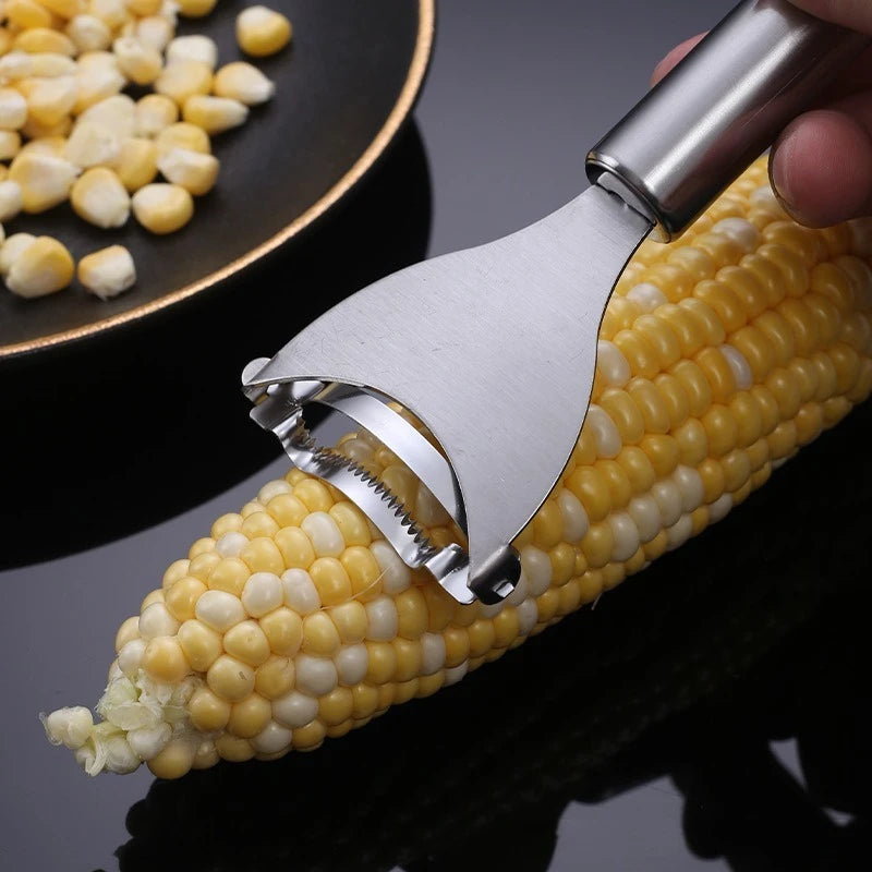 Stainless Steel Corn Kernel Remover - Fast & Easy Corn Shucking - Loovy # 