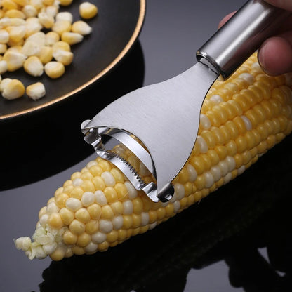Stainless Steel Corn Kernel Remover - Fast & Easy Corn Shucking - Loovy # 