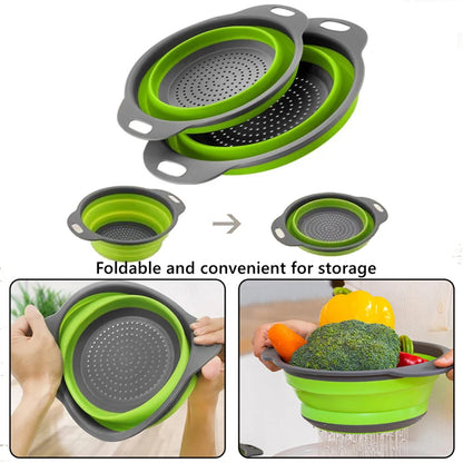 Foldable Silicone Colander - Space-Saving Multifunctional Drainer for Kitchen - Loovy # 
