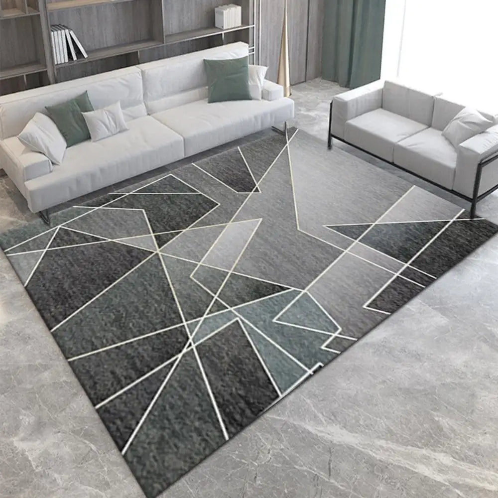 Modern Geometric Line Carpet – Crystal Velvet Mat for Living Room, Bedroom, and More - Loovy # 
