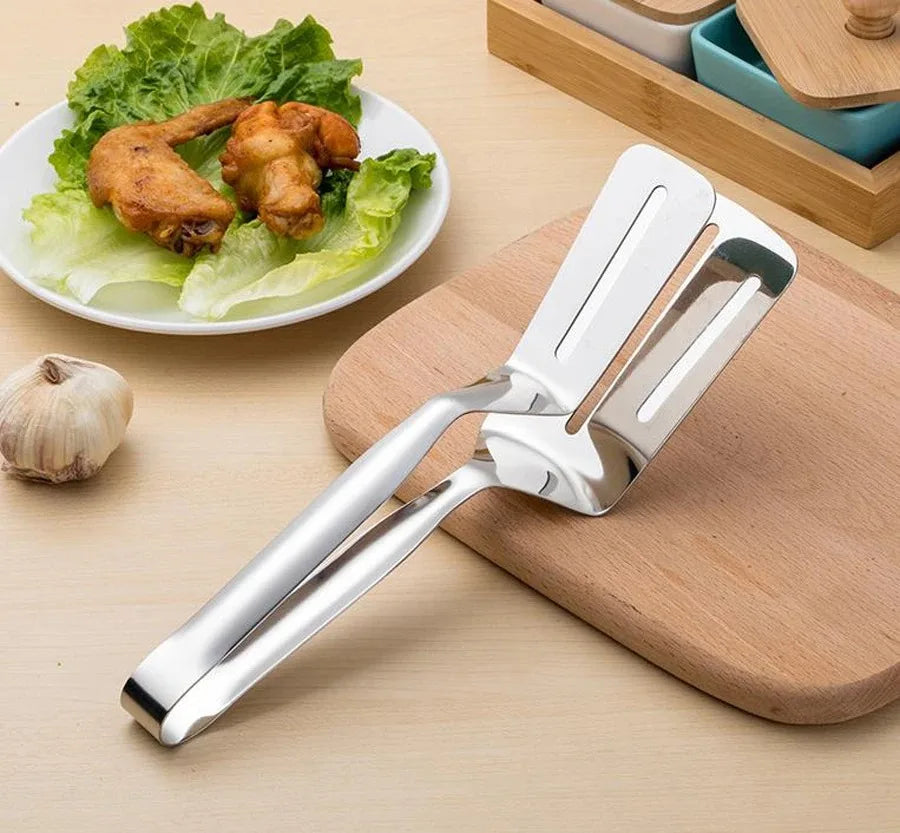 Multifunctional Stainless Steel Frying Shovel & Clip - BBQ, Grilling & Kitchen Tool - Loovy # 